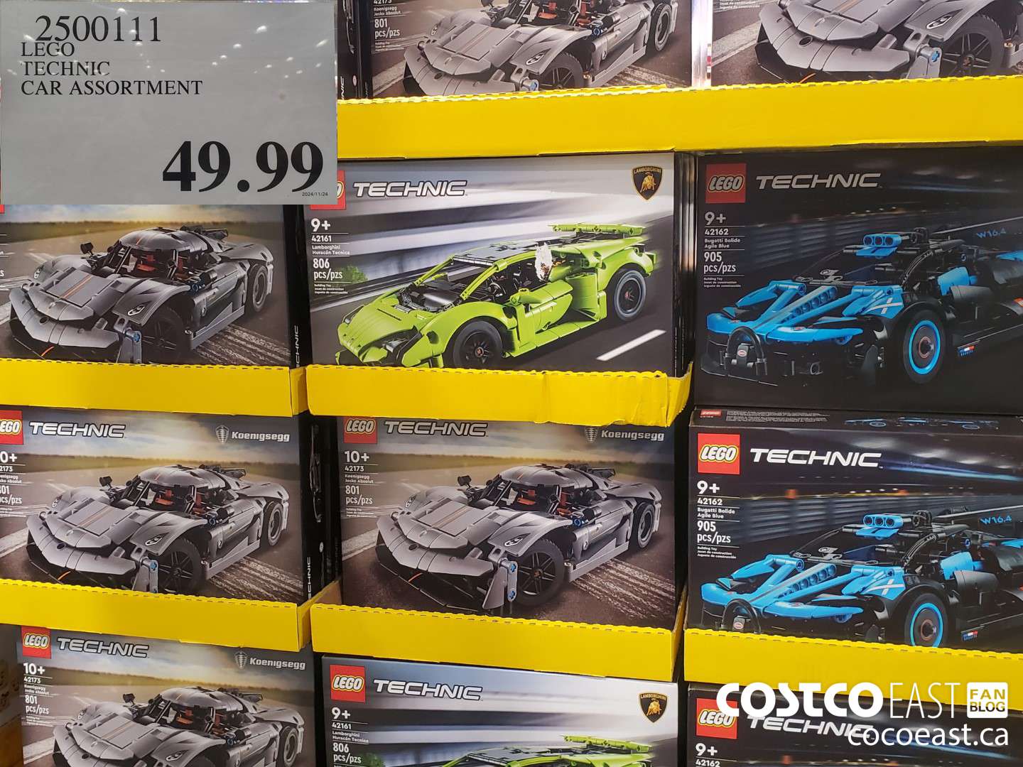 2500111 LEGO TECHNIC CAR ASSORTMENT $49.99