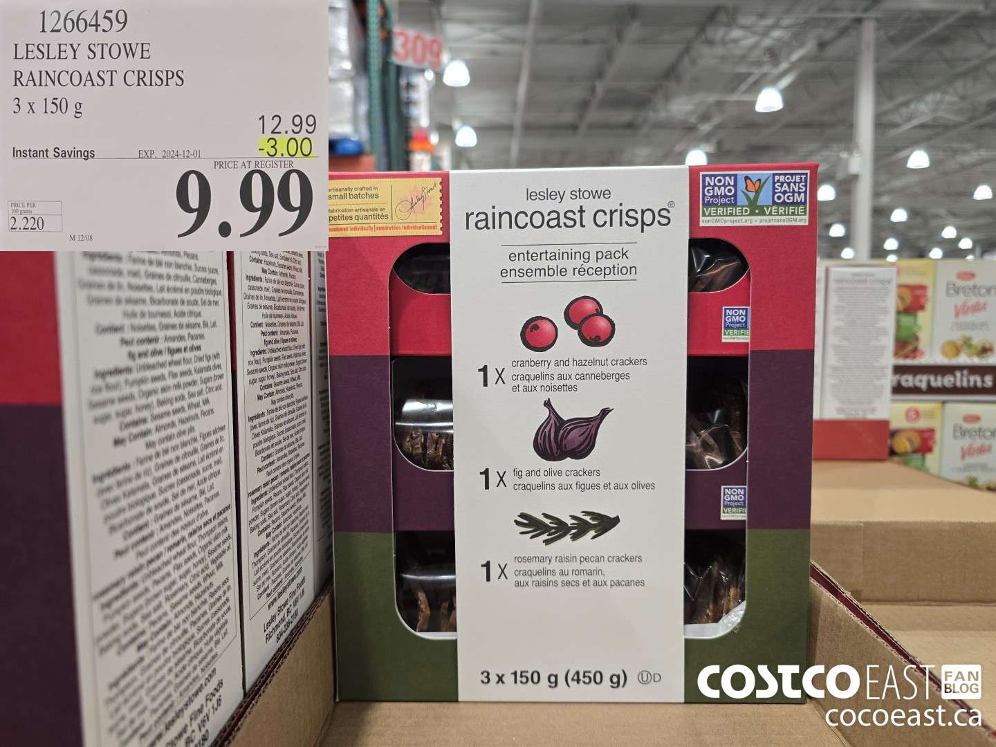 1266459 LESLEY STOWE RAINCOAST CRISPS 3 PK 3 x 150G ($3.00 INSTANT SAVINGS EXPIRES ON 2024-12-01) $9.99