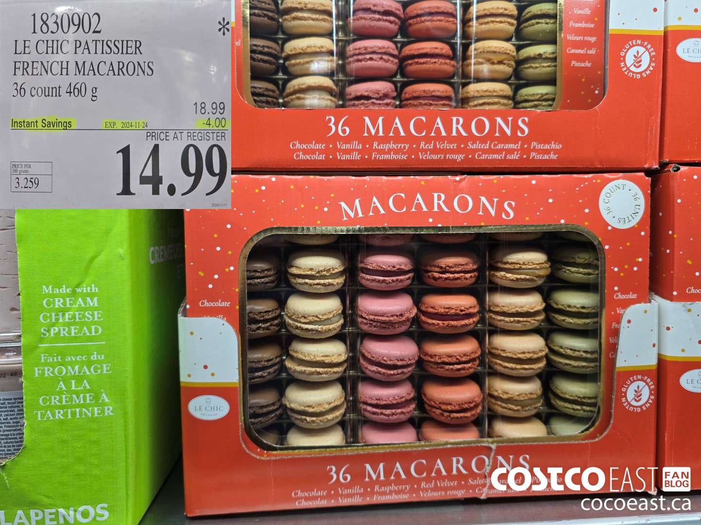 1830902 LE CHIC PATISSIER FRENCH MACARONS 36 count 460 G ($4.00 INSTANT SAVINGS EXPIRES ON 2024-11-24) $14.99