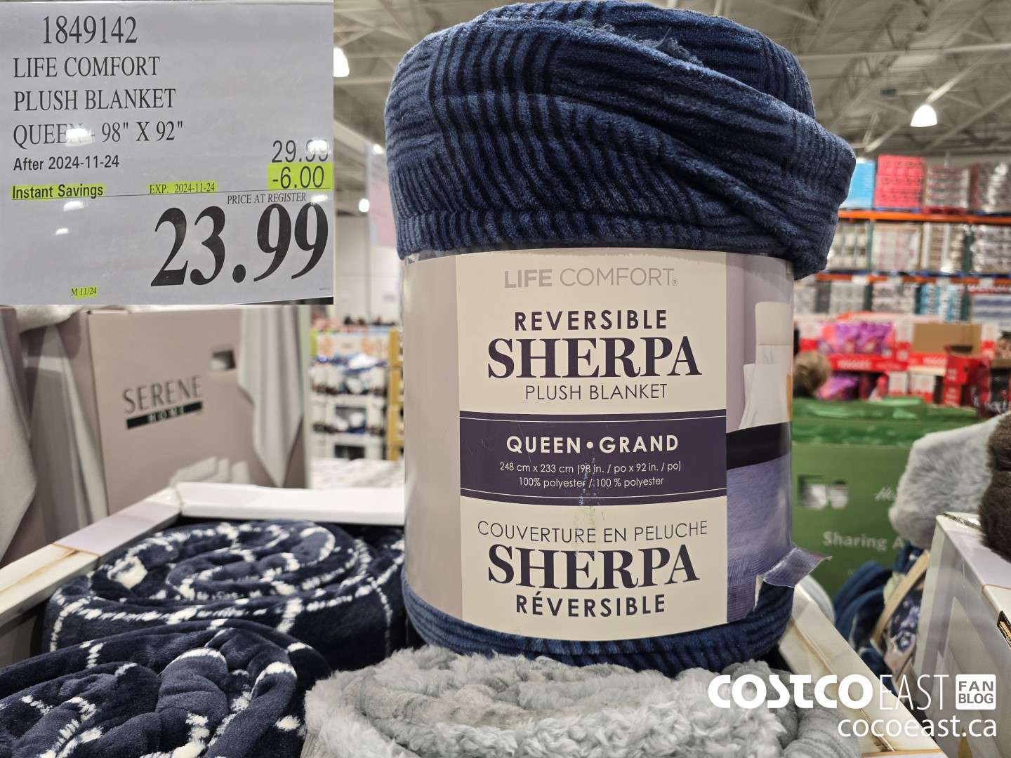 1849142 LIFE COMFORT PLUSH BLANKET QUEEN - 98