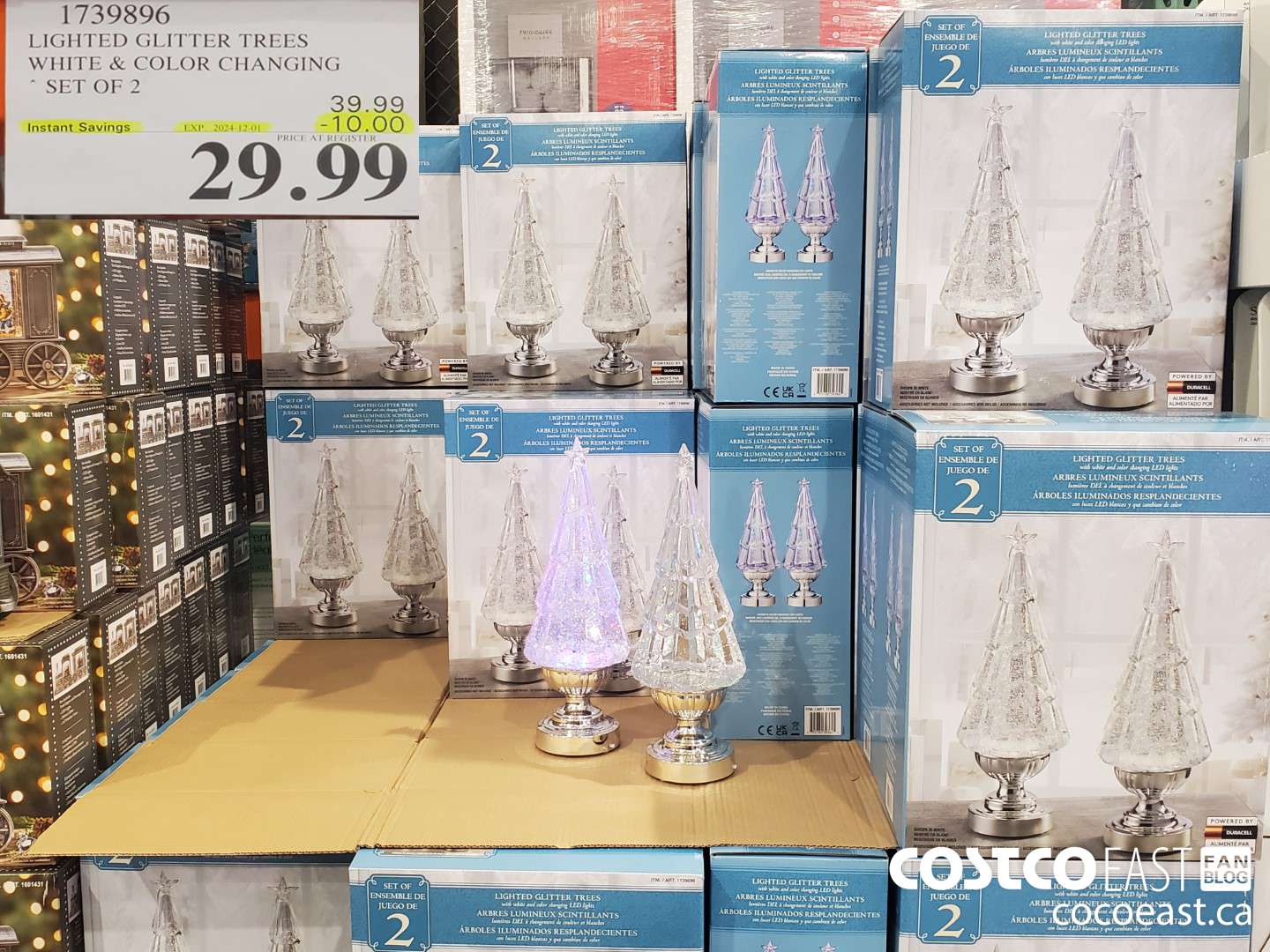 1739896 LIGHTED GLITTER TREES WHITE & COLOR CHANGING SET OF 2 ($10.00 INSTANT SAVINGS EXPIRES ON 2024-12-01) $39.99