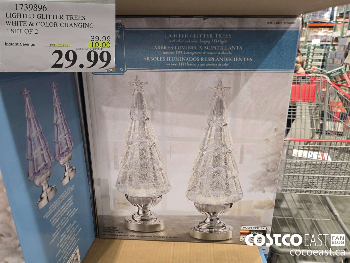1739896 LIGHTED GLITTER TREES WHITE & COLOR CHANGING SET OF 2 ($10.00 INSTANT SAVINGS EXPIRES ON 2024-12-01) $39.99