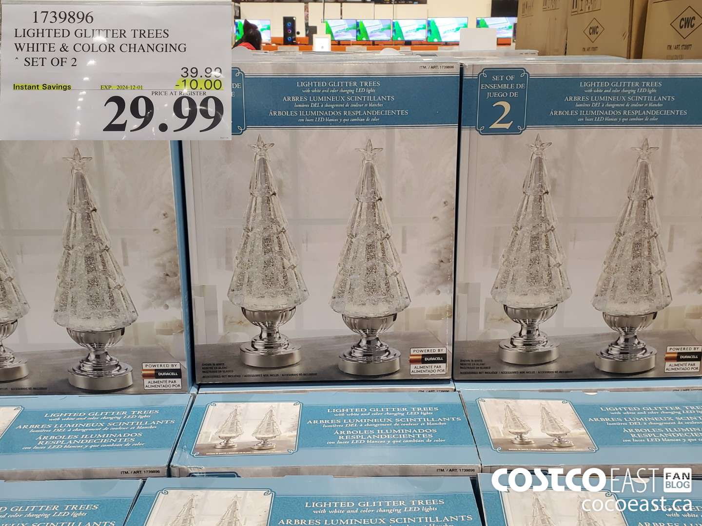 1739896 LIGHTED GLITTER TREES WHITE & COLOR CHANGING SET OF 2 ($10.00 INSTANT SAVINGS EXPIRES ON 2024-12-01) $39.99