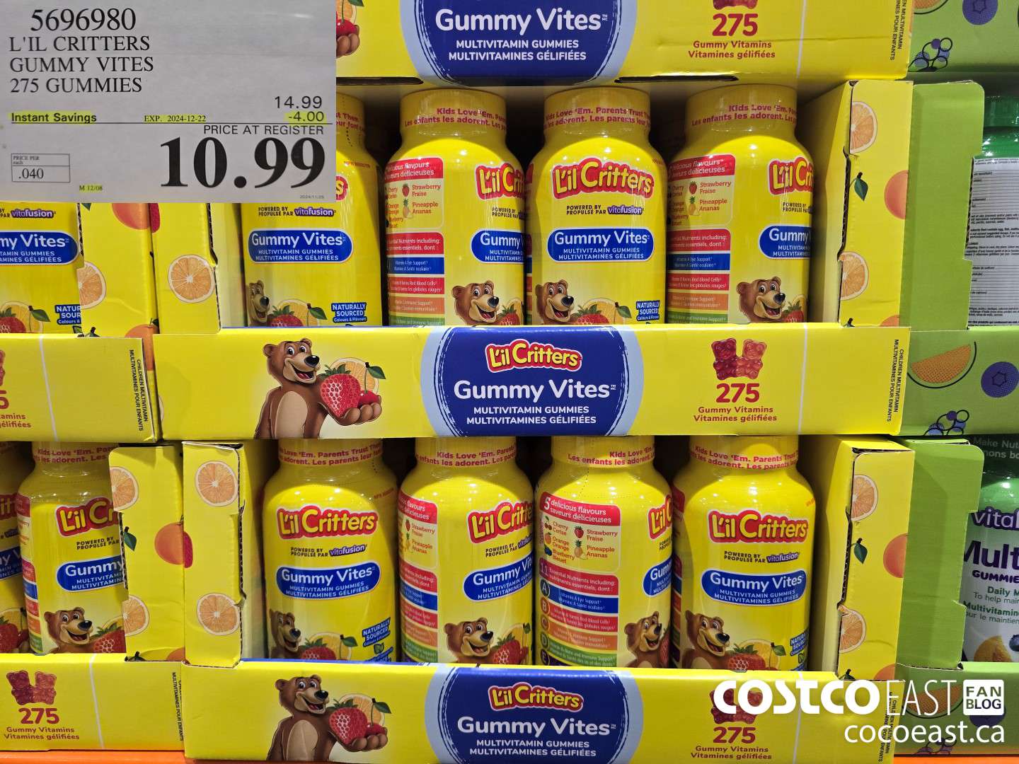 5696980 L'IL CRITTERS GUMMY VITES 275 GUMMIES ($4.00 INSTANT SAVINGS EXPIRES ON 2024-12-22) $10.99