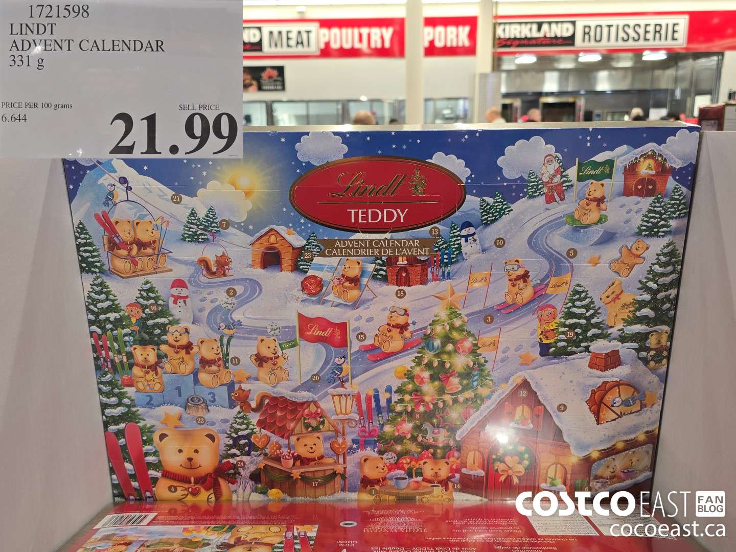 1721598 LINDT ADVENT CALENDAR 331 G $21.99