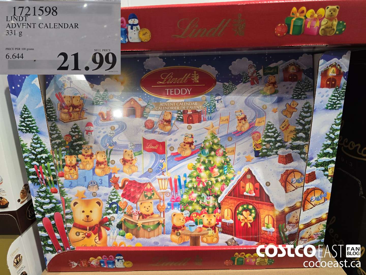 1721598 LINDT ADVENT CALENDAR 331 G $21.99