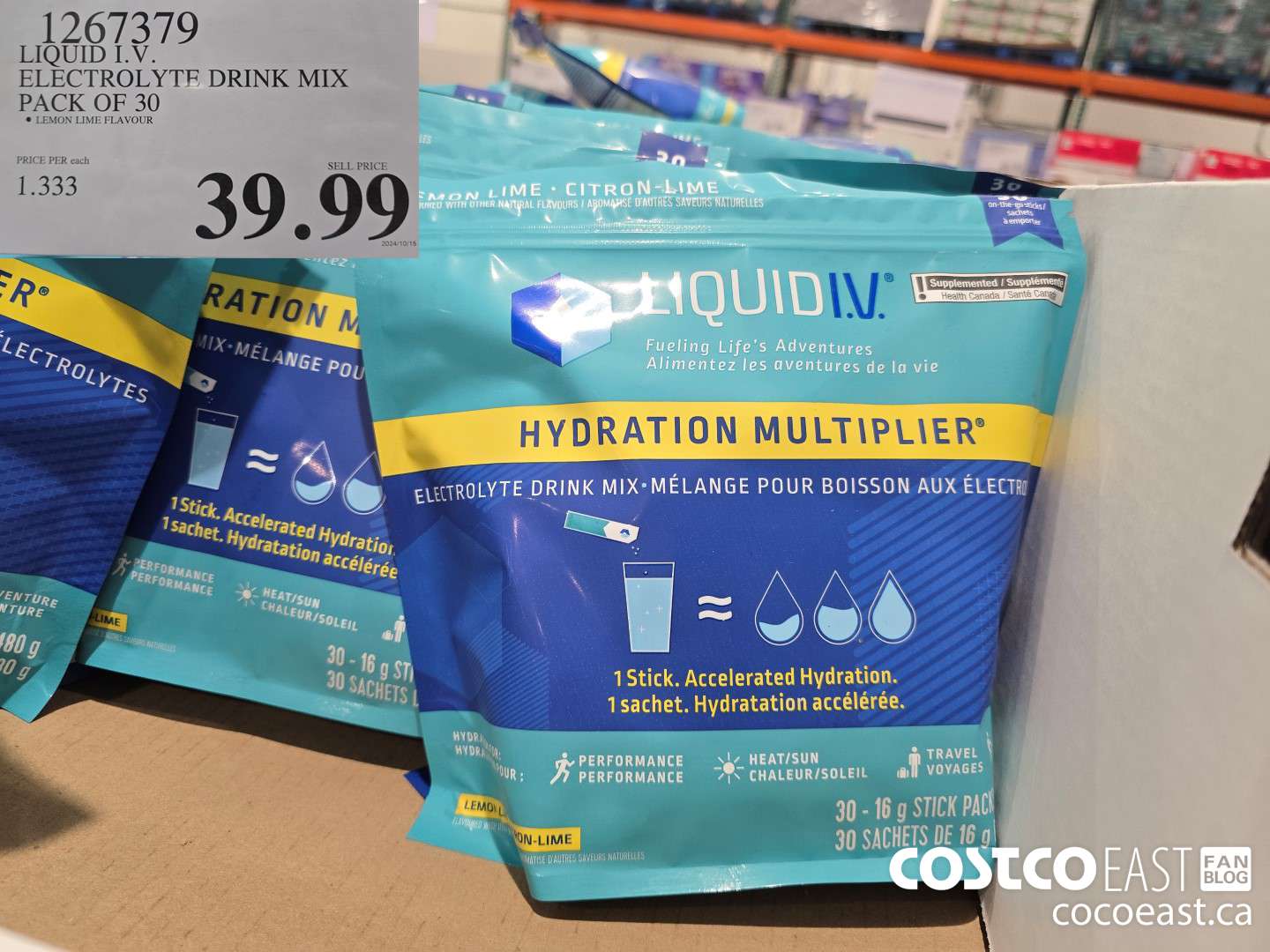 1267379 LIQUID I.V. ELECTROLYTE DRINK MIX PACK OF 30 $39.99