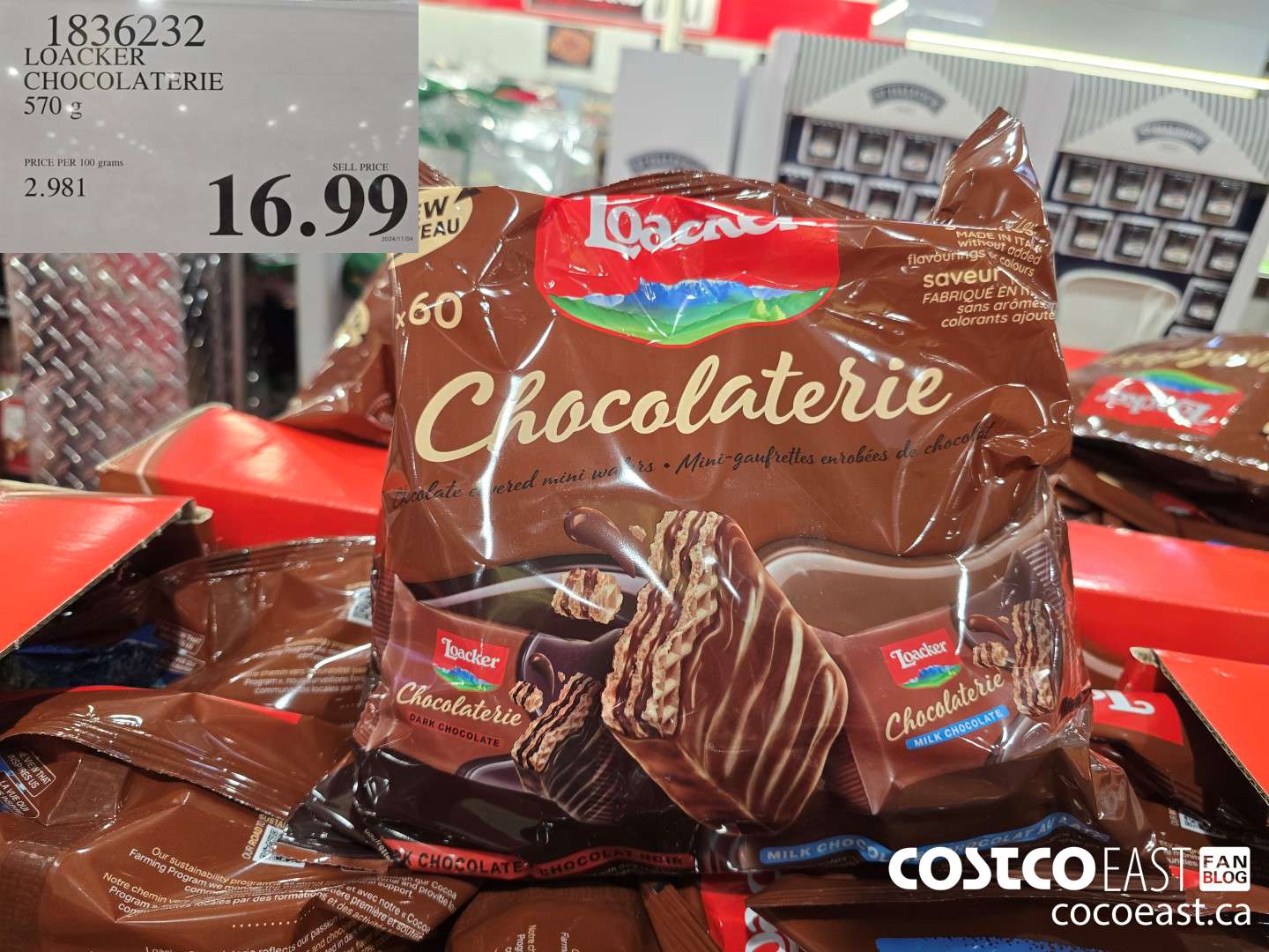 1836232 LOACKER CHOCOLATERIE 570 g $16.99