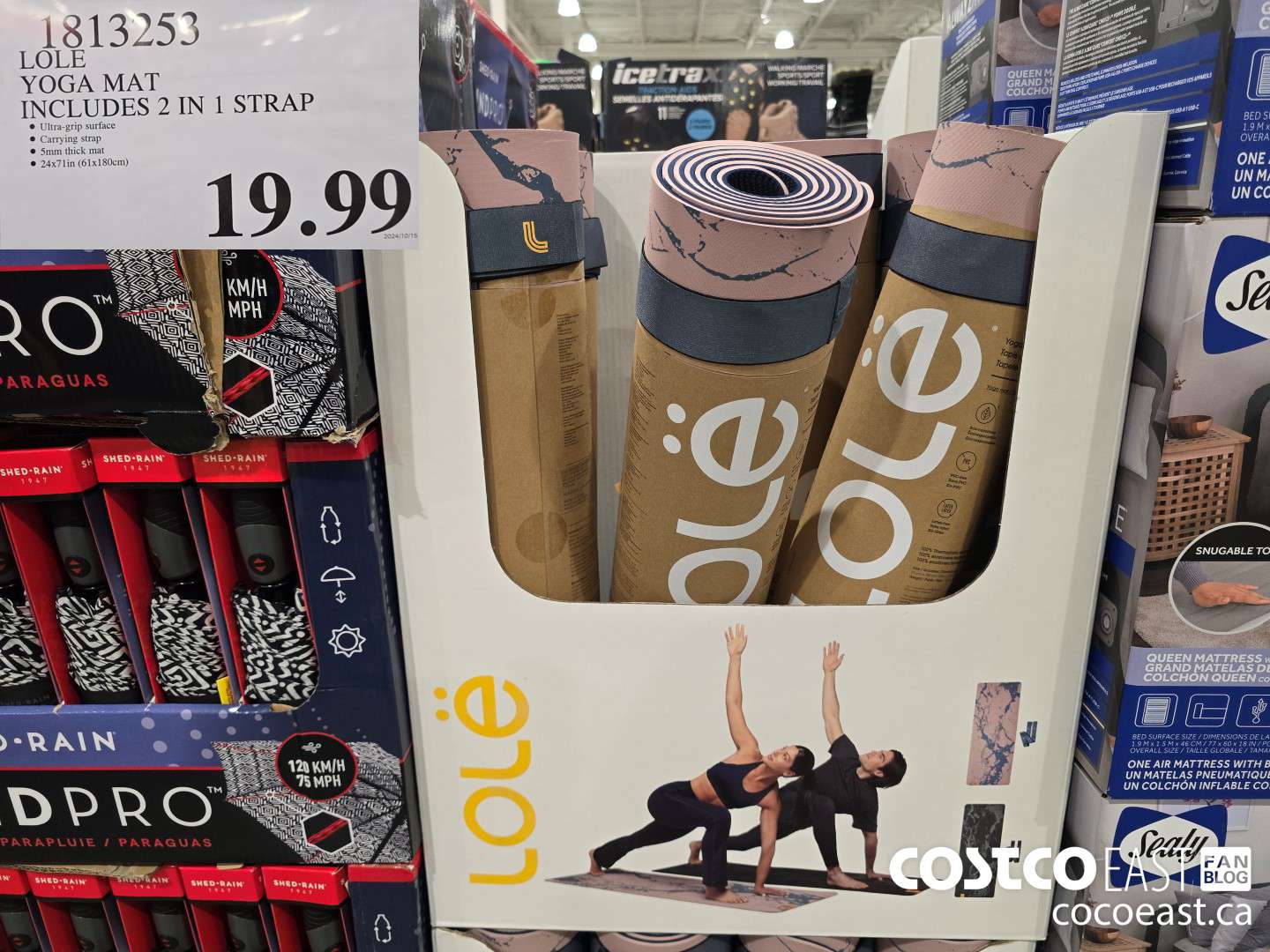 1813253 LOLE YOGA MAT INCLUDES 2 IN 1 STRAP $19.99