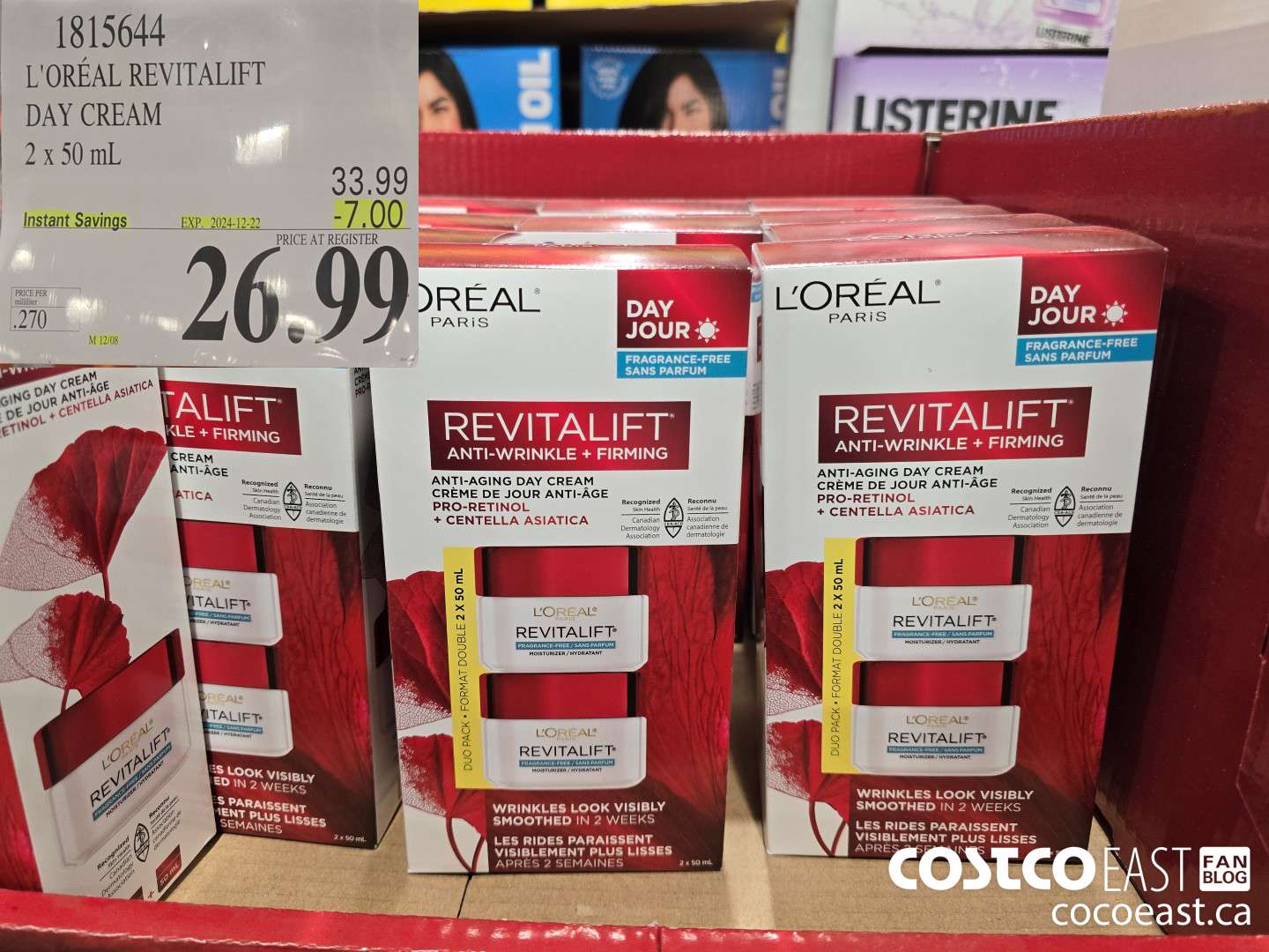 1815644 L'OREAL REVITALIFT DAY CREAM 2x50 mL ($7.00 INSTANT SAVINGS EXPIRES ON 2024-12-22) $26.99