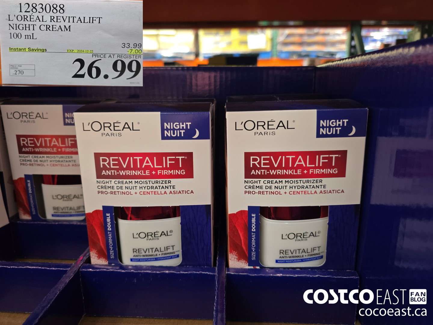 1283088 L'OREAL REVITALIFT NIGHT CREAM 100 mL ($7.00 INSTANT SAVINGS EXPIRES ON 2024-12-22) $26.99