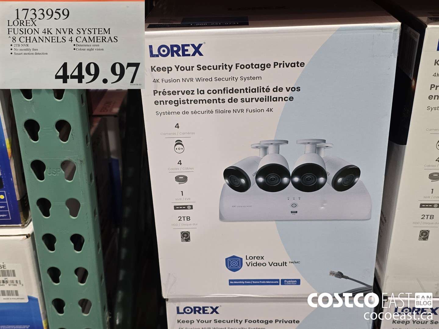 1733959 LOREX FUSION 4K NVR SYSTEM 8 CHANNELS 4 CAMERAS $449.97