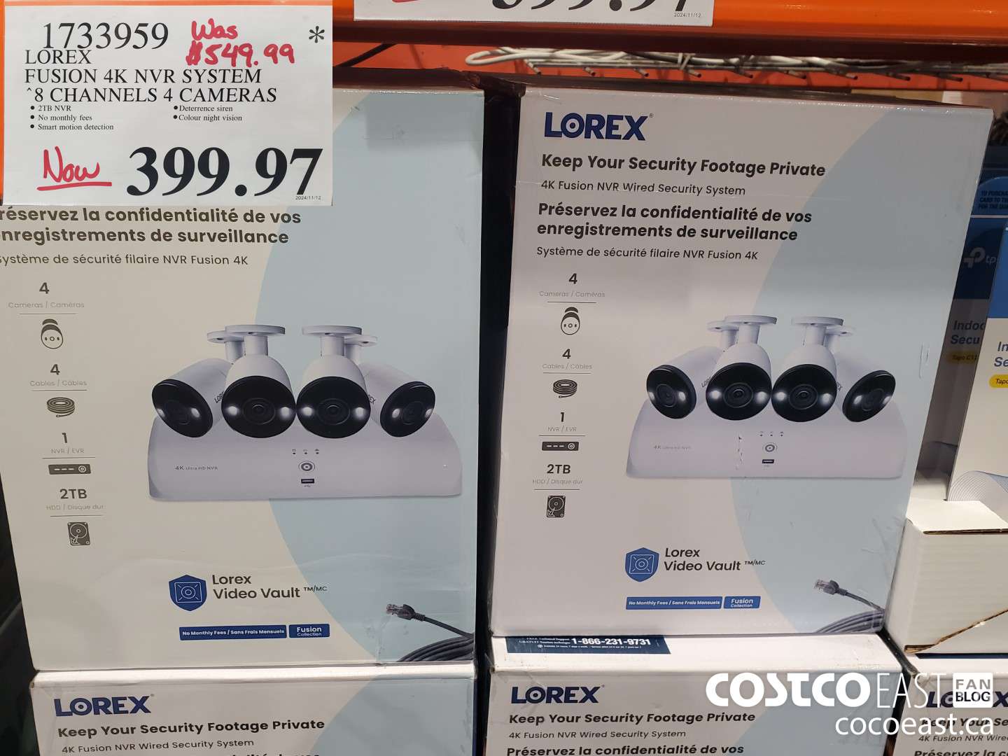1733959 LOREX FUSION 4K NVR SYSTEM  $399.97