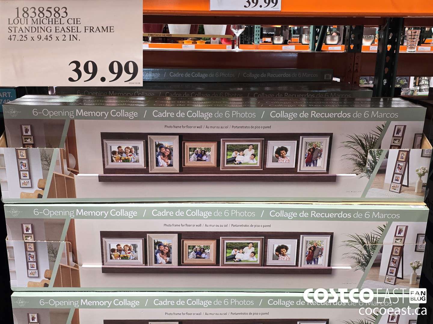 1838583 LOUI MICHEL CIE STANDING EASEL FRAME 47.25 x 9.45 x 2 IN. $39.99