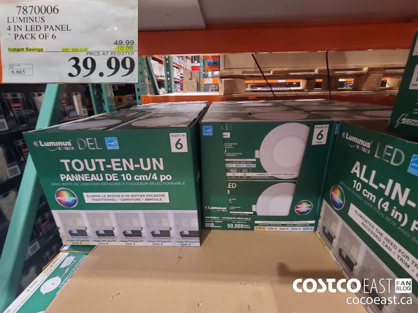 7870006 LUMINUS 4 IN. PANEL 6PK ($10.00 INSTANT SAVINGS EXPIRES ON 2024-11-24) $39.99