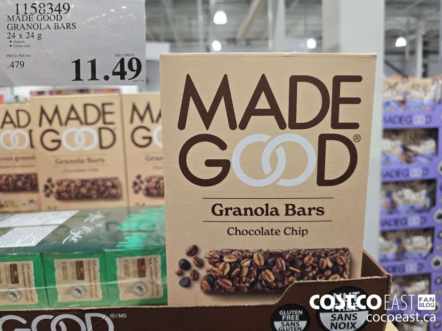 1158349 MADE GOOD GRANOLA BARS 24 x 24 g $11.49