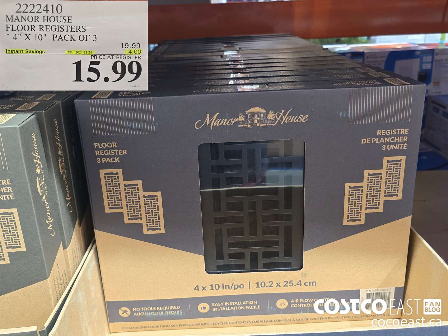 2222410 MANOR HOUSE FLOOR REGISTERS 4