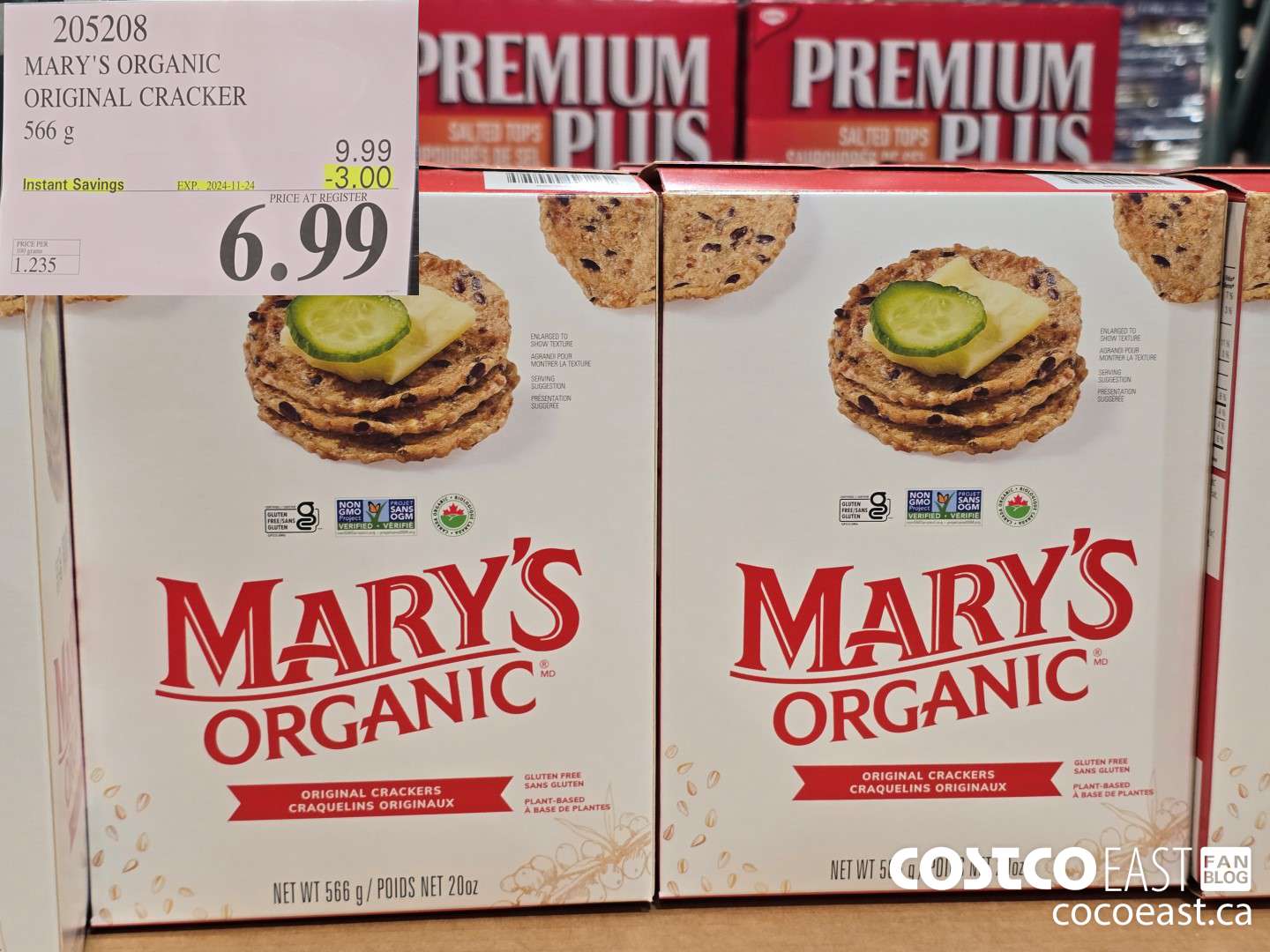 205208 MARY'S ORGANIC ORIGINAL CRACKER 566 G ($3.00 INSTANT SAVINGS EXPIRES ON 2024-11-24) $6.99