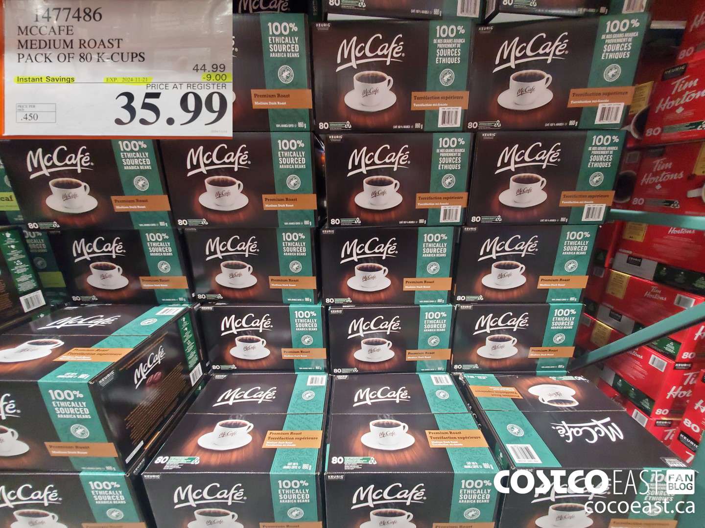 1477486 MCCAFE MEDUIM ROAST PACK OF 80 K-CUPS  ($9.00 INSTANT SAVINGS EXPIRES ON 2024-11-21) $35.99