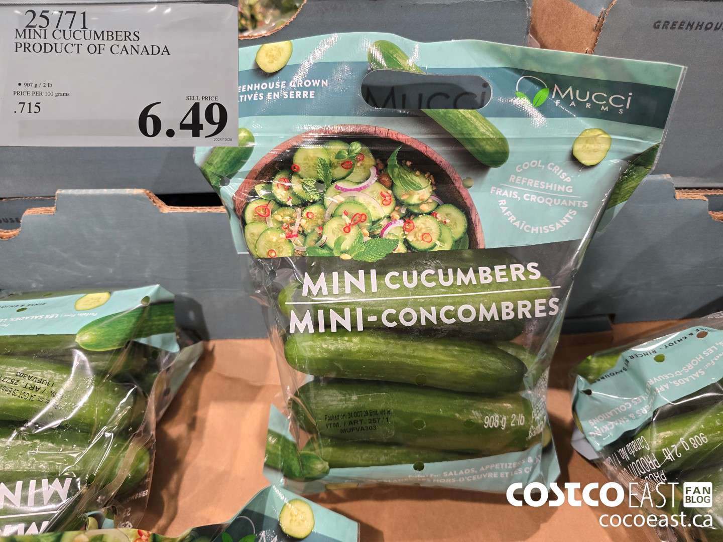 25771 MINI CUCUMBERS PRODUCT OF CANADA $6.49