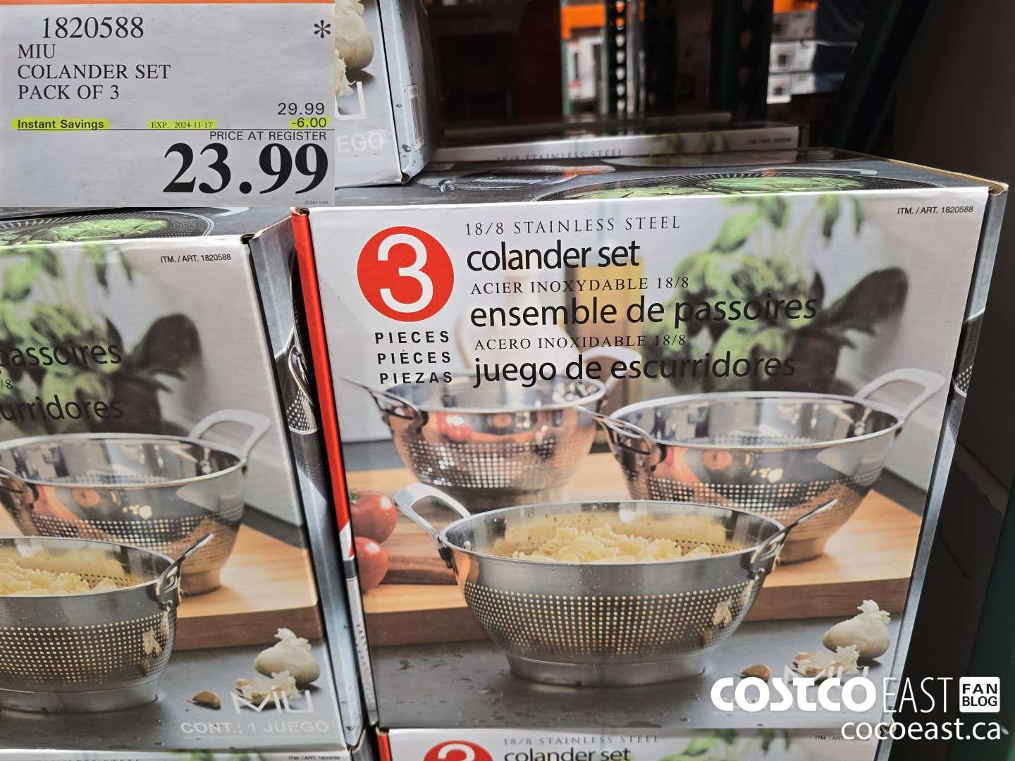 1820588 MIU COLANDER SET PACK OF 3 ($6.00 INSTANT SAVINGS EXPIRES ON 2024-11-17) $23.99