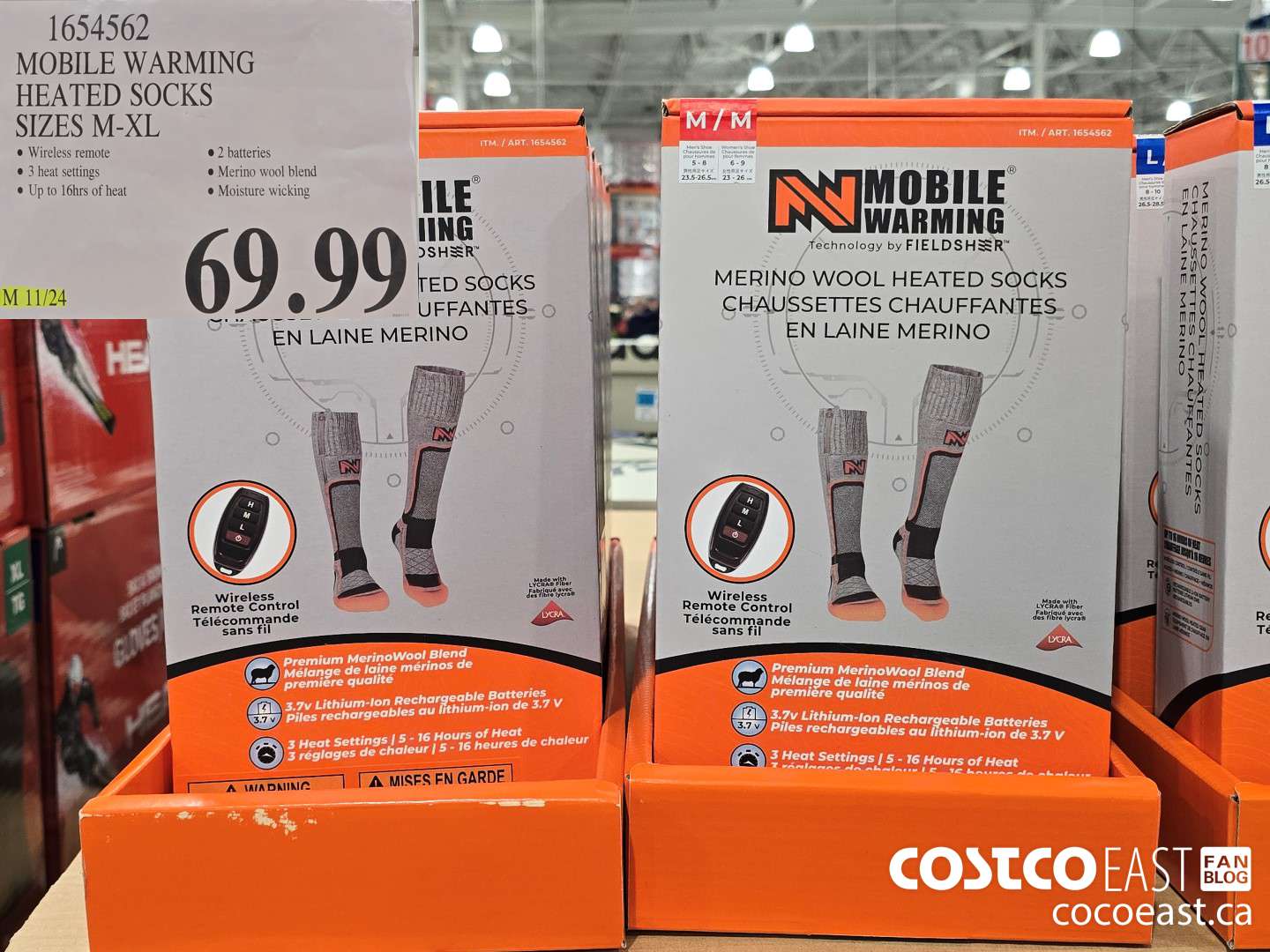 1654562 MOBILE WARMING HEATED SOCKS SIZES M-XL $69.99