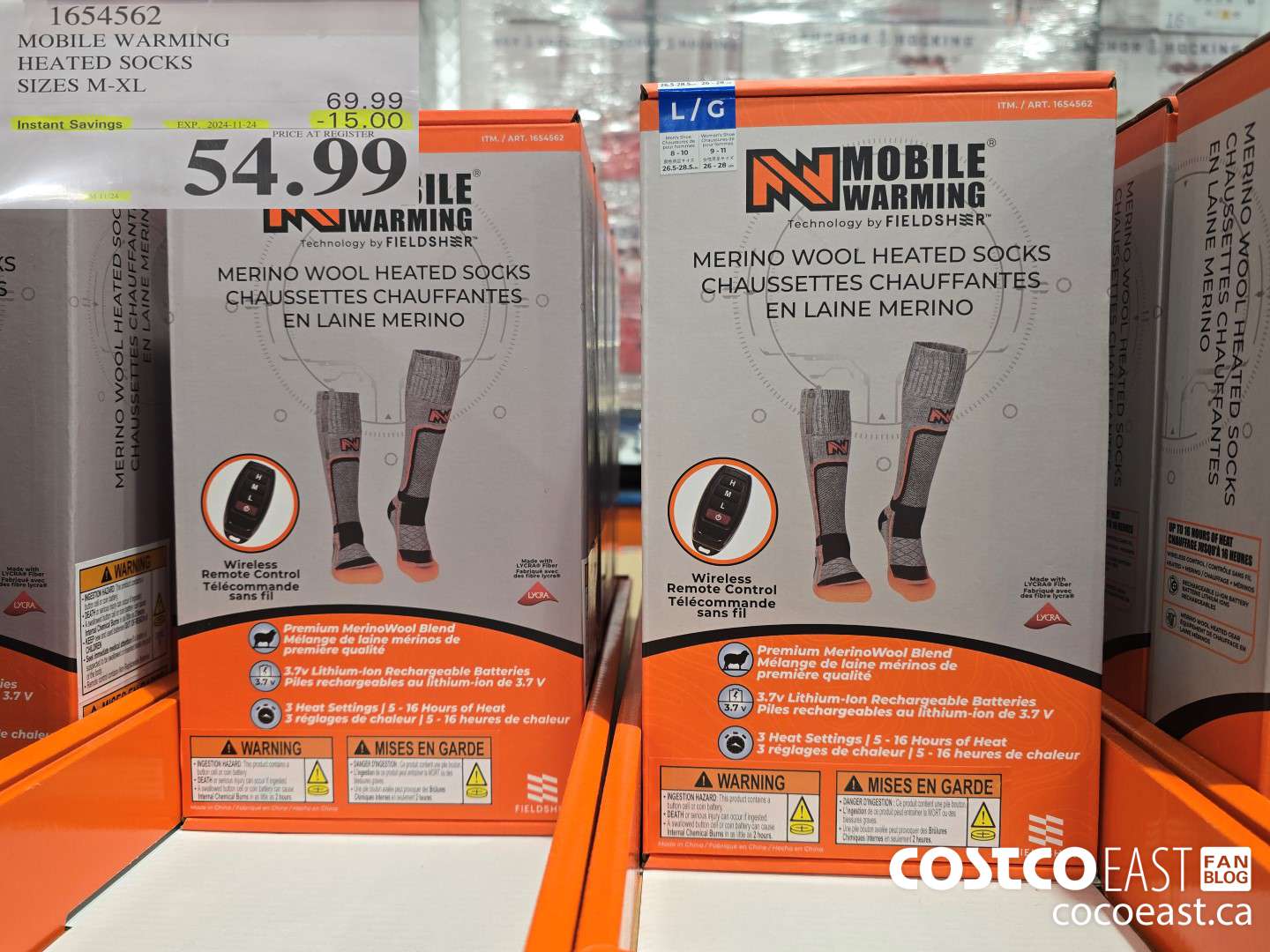 1654562 MOBILE WARMING HEATED SOCKS SIZES M-XL ($15.00 INSTANT SAVINGS EXPIRES ON 2024-11-24) $54.99