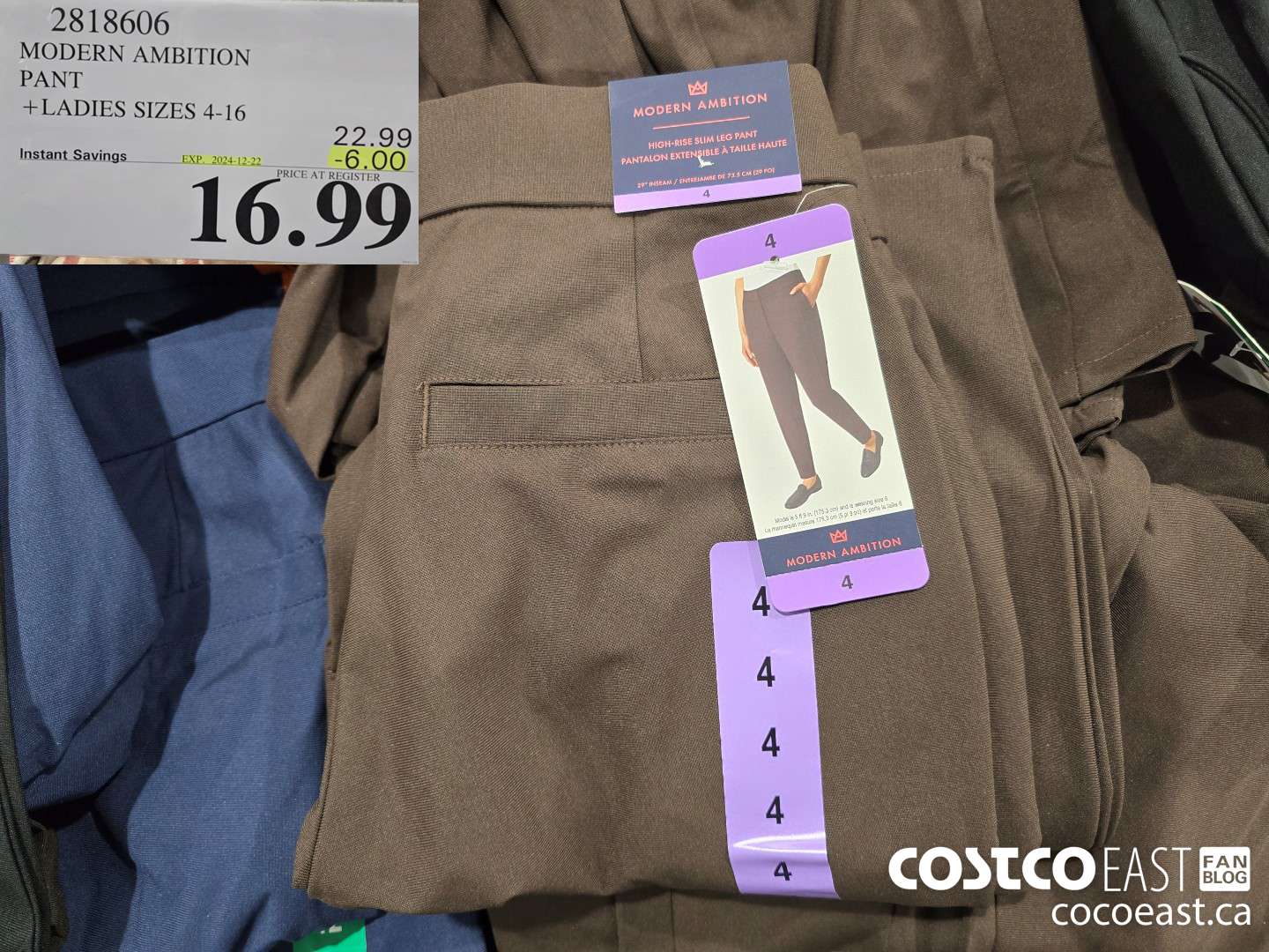 2818606 MODERN AMBITION PANT + LADIES SIZES 4-16 ($6.00 INSTANT SAVINGS EXPIRES ON 2024-12-22) $16.99