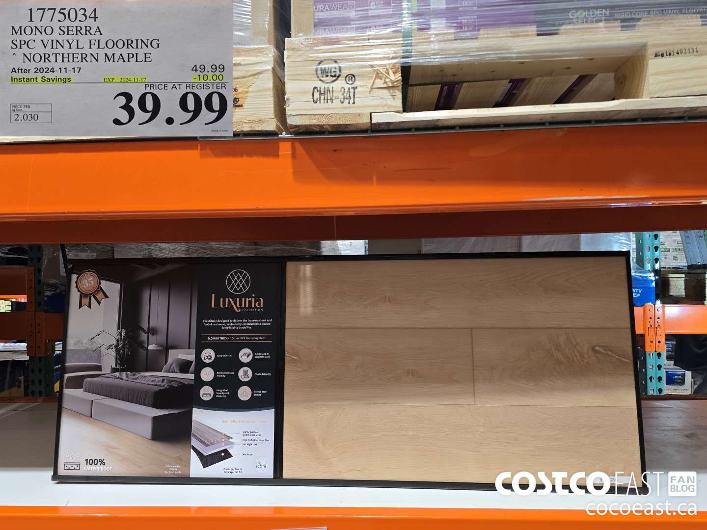 1775034 MONO SERRA SPC VINYL FLOORING NORTHERN MAPLE ($10.00 INSTANT SAVINGS EXPIRES ON 2024-11-17) $39.99