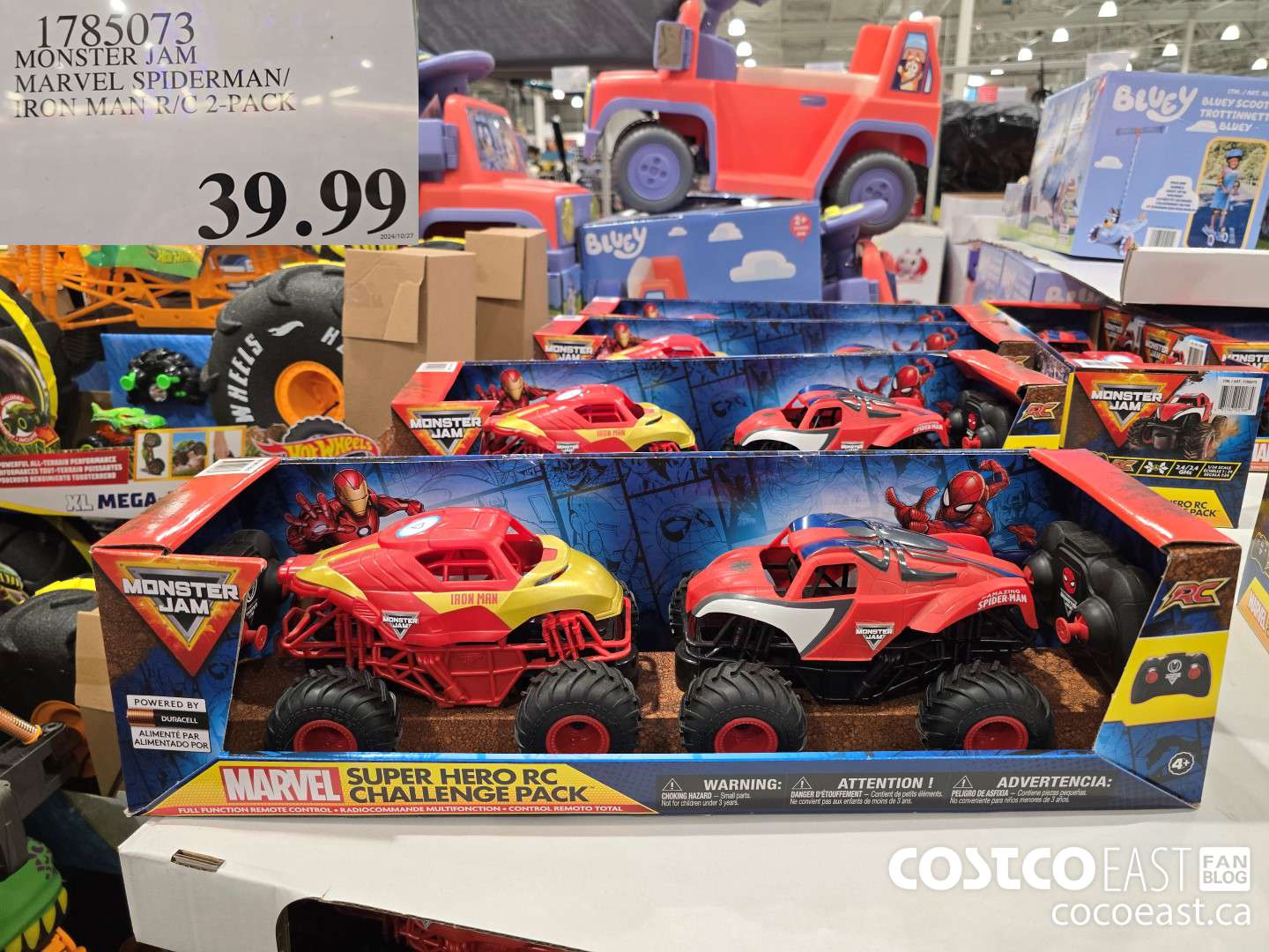 1785073 MONSTER JAM MARVEL SPIDERMAN/ - TRON MAN R/C 2-PACK $39.99