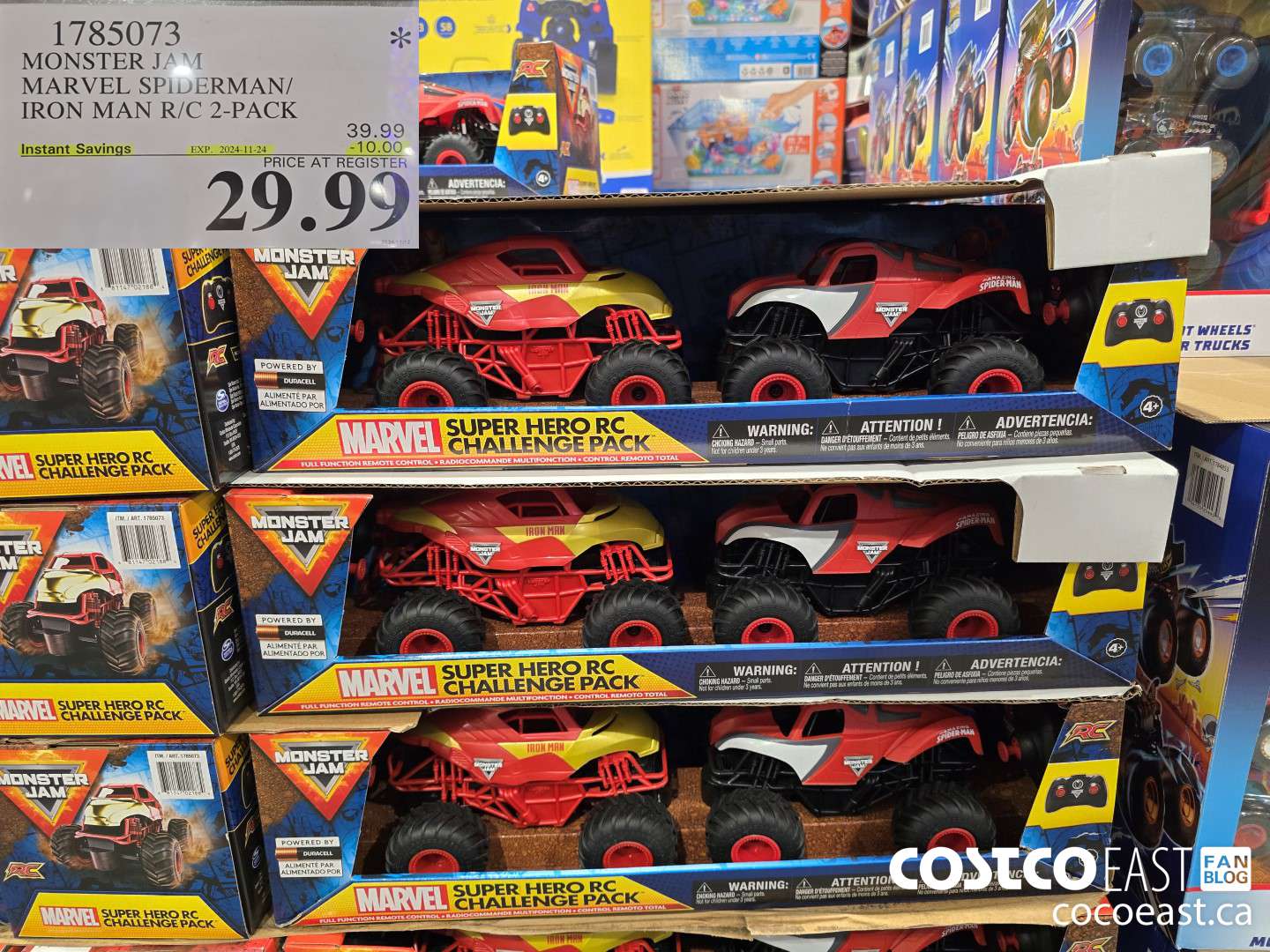 1785073 MONSTER JAM MARVEL SPIDERMAN/ - TRON MAN R/C 2-PACK ($10.00 INSTANT SAVINGS EXPIRES ON 2024-11-24) $29.99