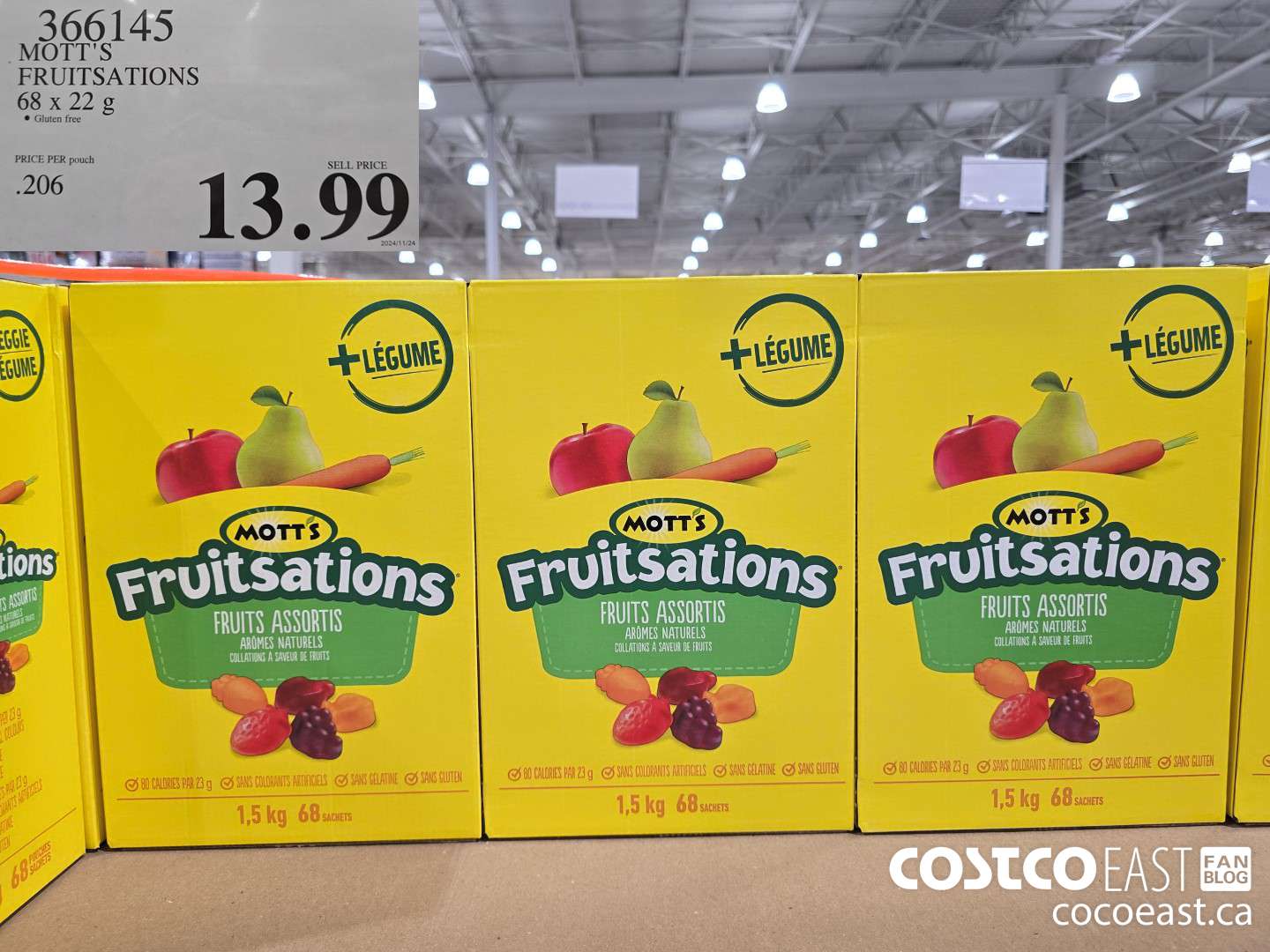 366145 MOTT'S FRUITSATIONS 68 x 22 G $13.99