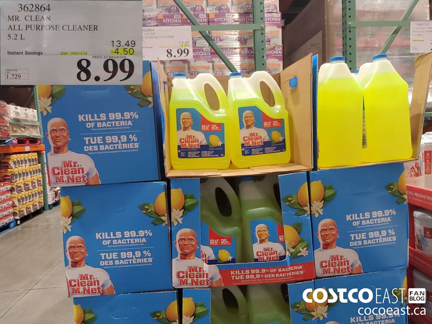 362864 MR. CLEAN ALL PURPOSE CLEANER 5.2 L 2024-011-24 ($4.50 INSTANT SAVINGS EXPIRES ON 2024-11-24) $8.99