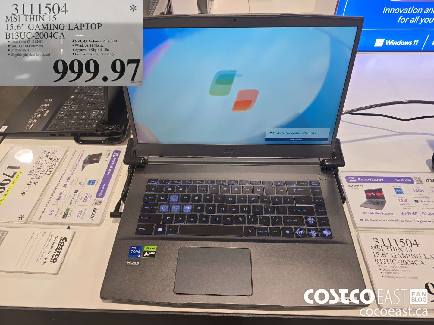 3111504 MSI THIN 15 15.6