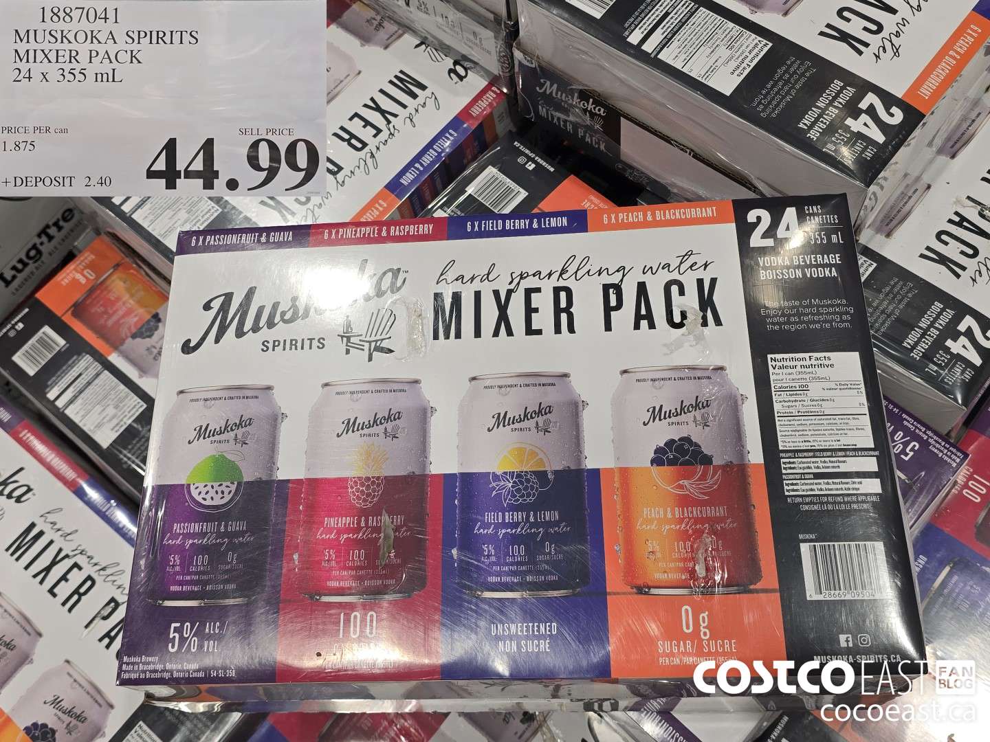 1887041 MUSKOKA SPIRITS MIXER PACK 24 x 355 mL $44.99