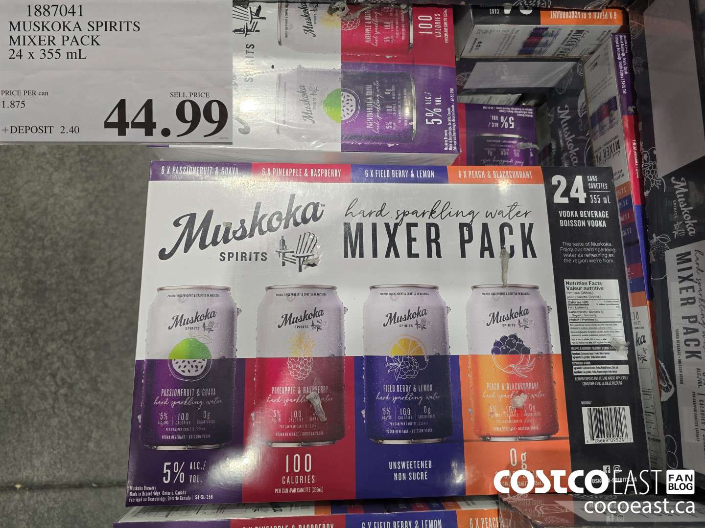1887041 MUSKOKA SPIRITS MIXER PACK 24 x 355 mL $44.99