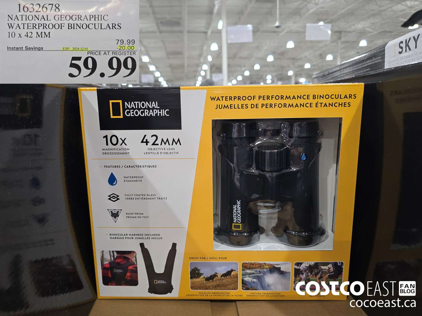 1632678 NATIONAL GEOGRAPHIC WATERPROOF BINOCULARS 10 X 42 MM ($20.00 INSTANT SAVINGS EXPIRES ON 2024-12-01) $59.99