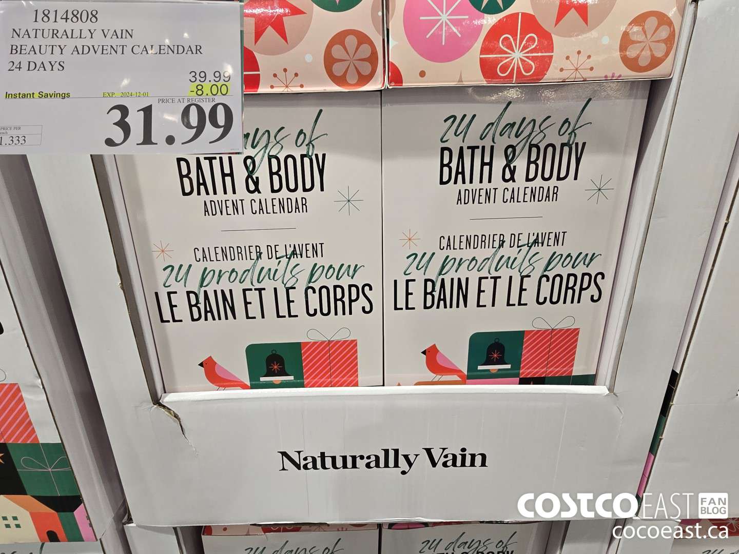 1814808 NATURALLY VAIN BEAUTY ADVENT CALENDAR 24 DAYS ($8.00 INSTANT SAVINGS EXPIRES ON 2024-12-01) $31.99