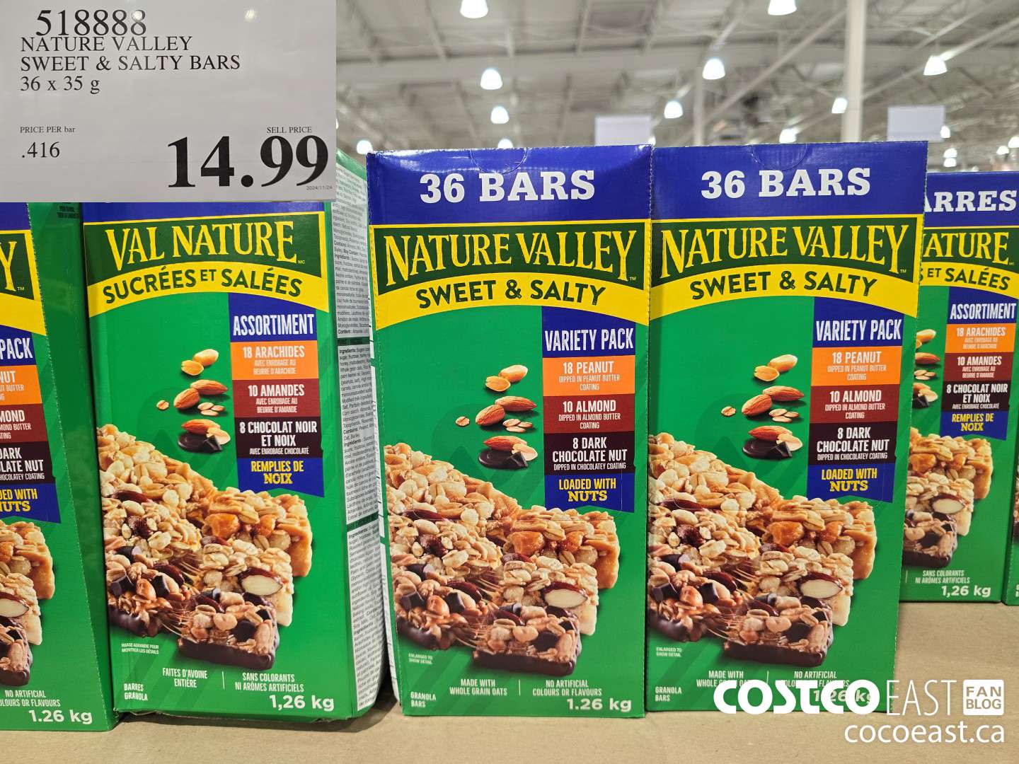 518888 NATURE VALLEY SWEET & SALTY BARS 36 X 35G $14.99