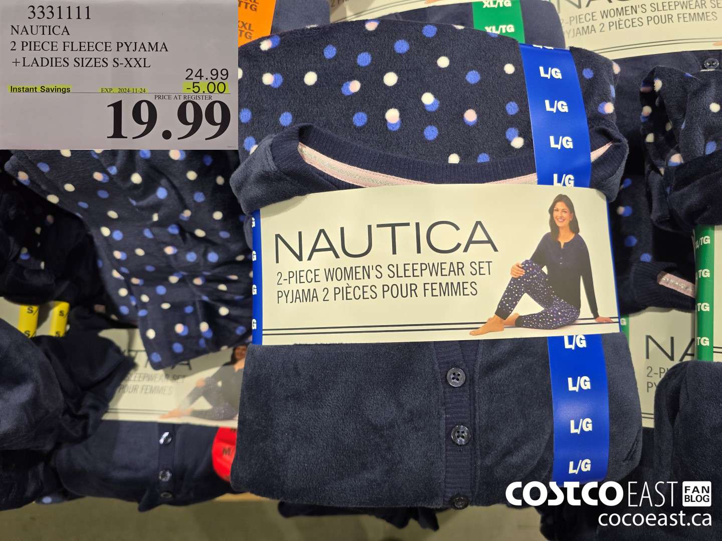 3331111 NAUTICA 2 PIECE FLEECE PYJAMA +LADIES SIZES S-XXL ($5.00 INSTANT SAVINGS EXPIRES ON 2024-11-24) $19.99