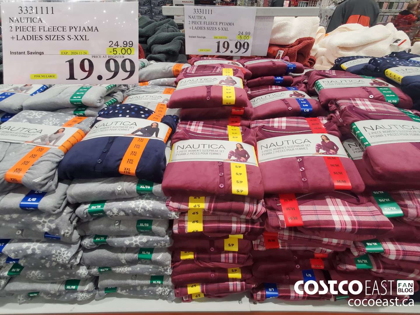 3331111 NAUTICA 2 PIECE FLEECE PYJAMA LADIES SIZES S-XXL ($5.00 INSTANT SAVINGS EXPIRES ON 2024-11-24) $19.99