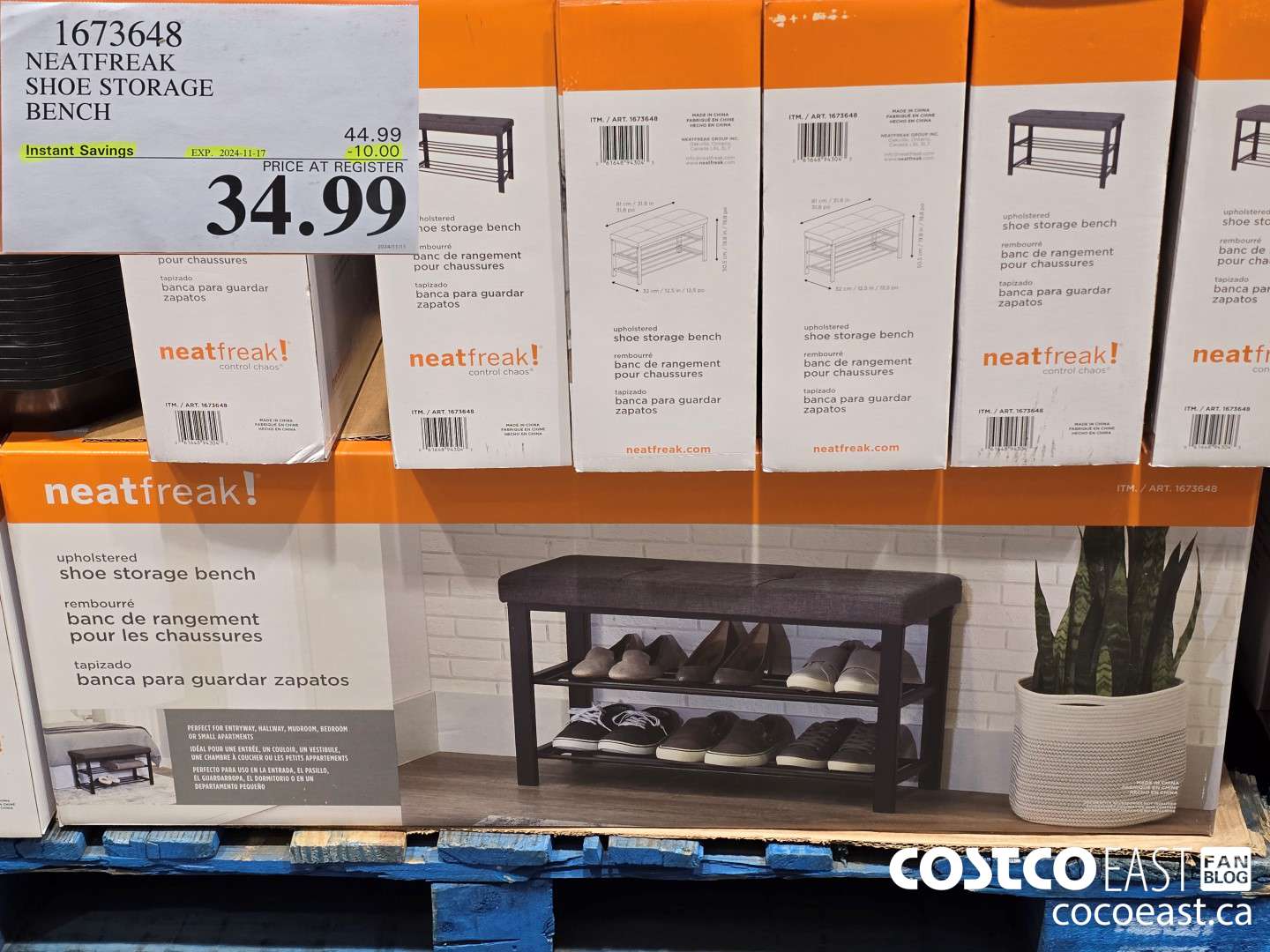 1673648 NEATFREAK SHOE STORAGE BENCH ($10.00 INSTANT SAVINGS EXPIRES ON 2024-11-17) $34.99