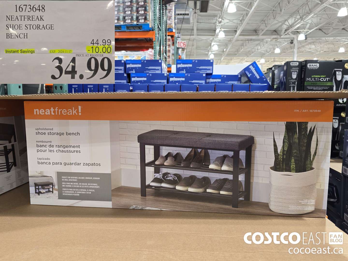 1673648 NEATFREAK SHOE STORAGE BENCH ($10.00 INSTANT SAVINGS EXPIRES ON 2024-11-17) $34.99