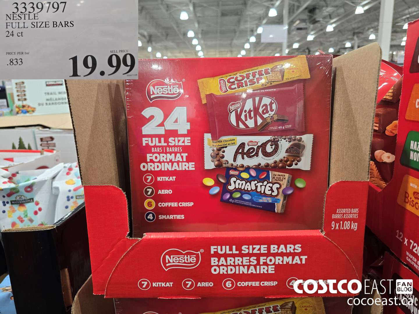 3339797 NESTLE FULL SIZE BARS 24 CT $19.99