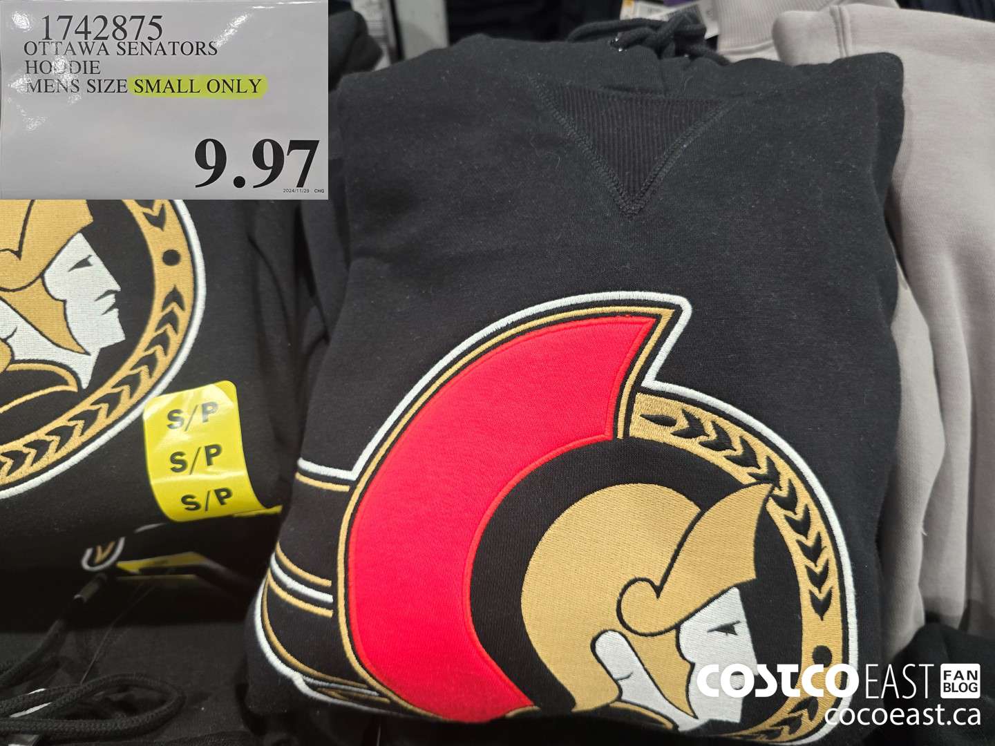 1742875 NHL SENATORS HOODIE MENS SIZES SMALL ONLY $9.97
