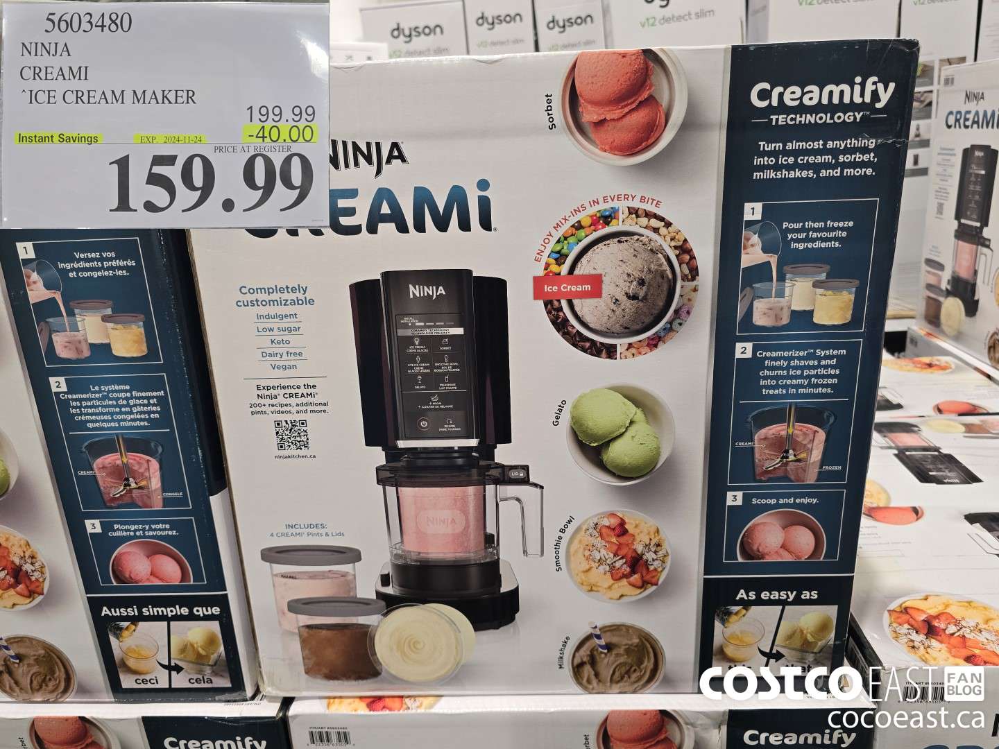 5603480 NINJA CREAMI ICE CREAM MAKER ($40.00 INSTANT SAVINGS EXPIRES ON 2024-11-24) $159.99