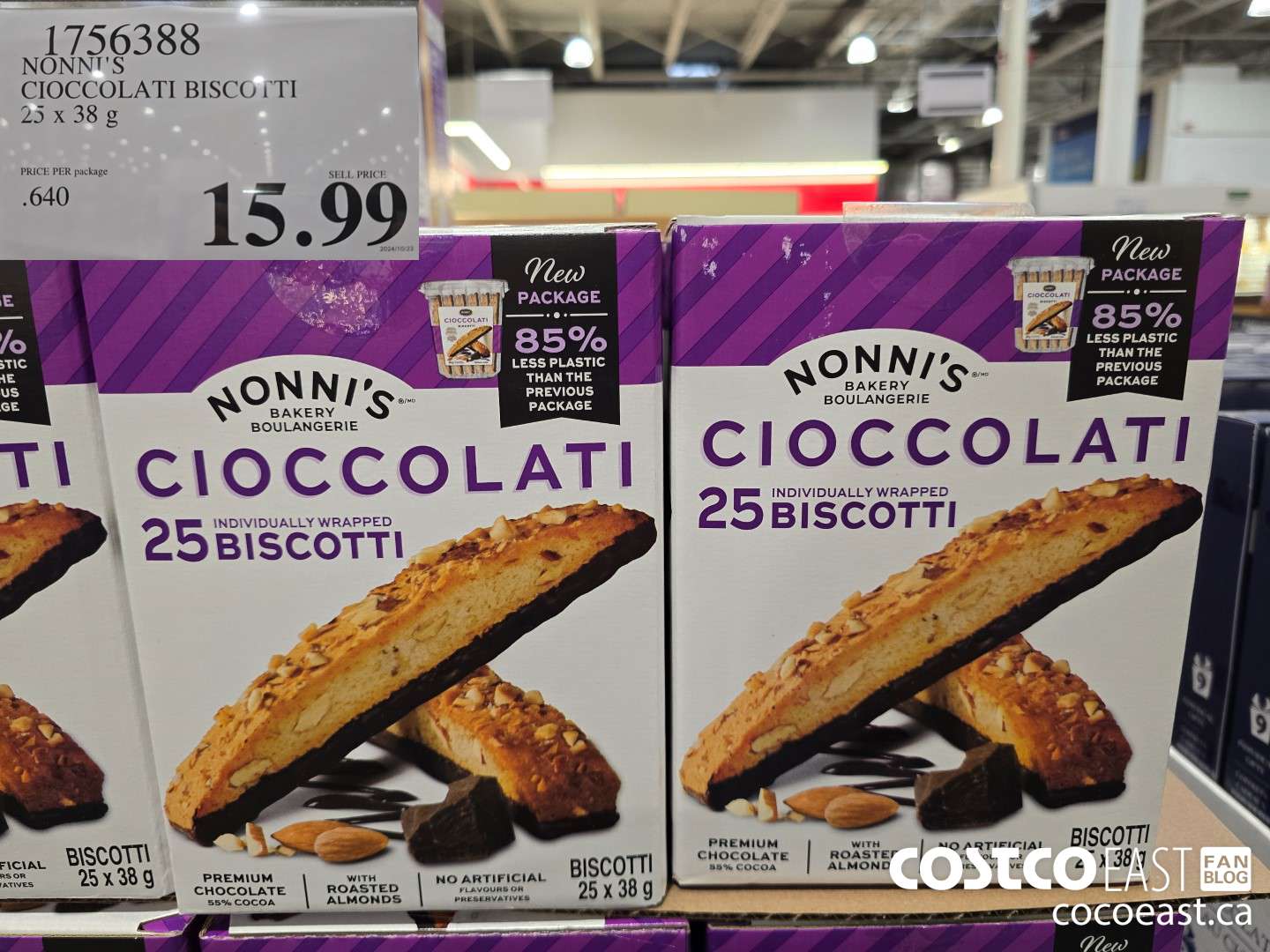 1756388 NONNI'S CIOCOLATI BISCOTTIS 25 X 38 G $15.99