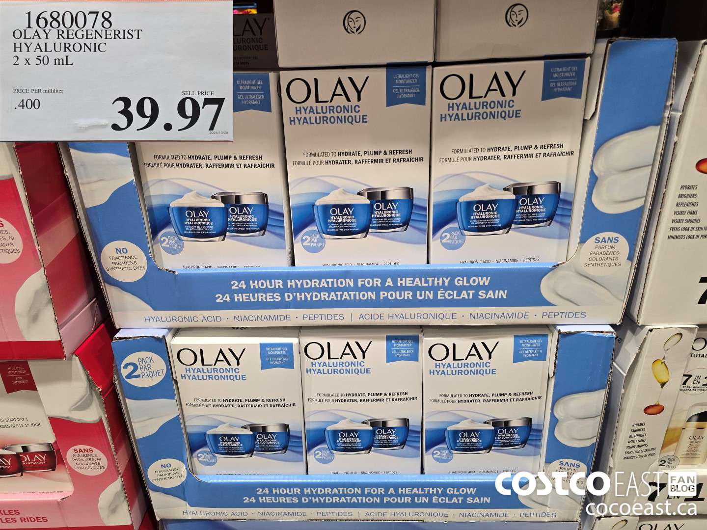 1680078 OLAY REGENERIST HYALURONIC 2 X 50 G $39.97