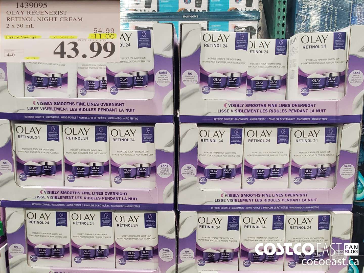 1439095 OLAY REGENERIST RETINOL NIGHT CREAM 2x 50ML  ($11.00 INSTANT SAVINGS EXPIRES ON 2024-11-24) $43.99