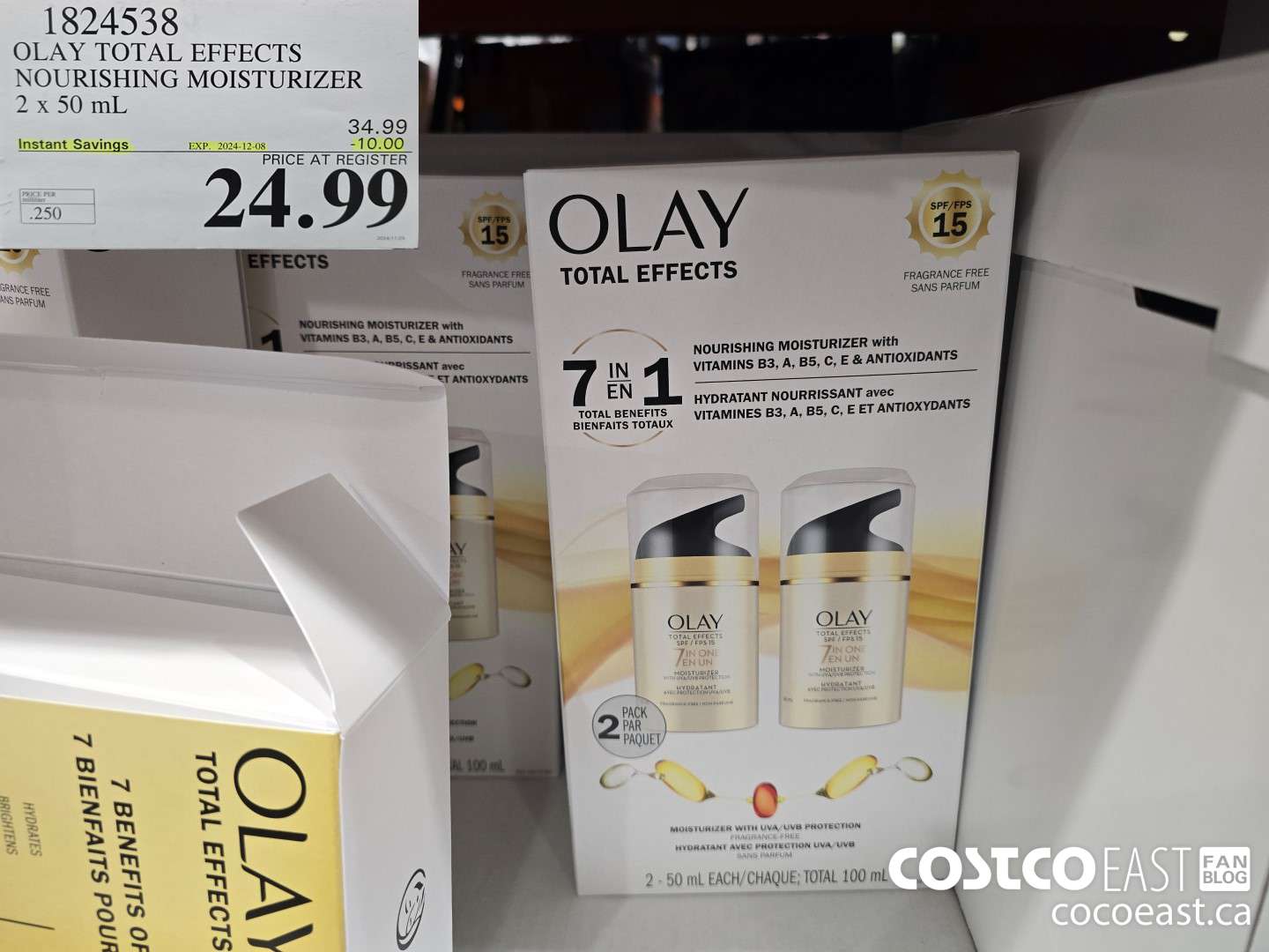 1824538 OLAY TOTAL EFFECTS NOURISHING MOISTURIZER 2 x 50 mL ($10.00 INSTANT SAVINGS EXPIRES ON 2024-12-08) $24.99